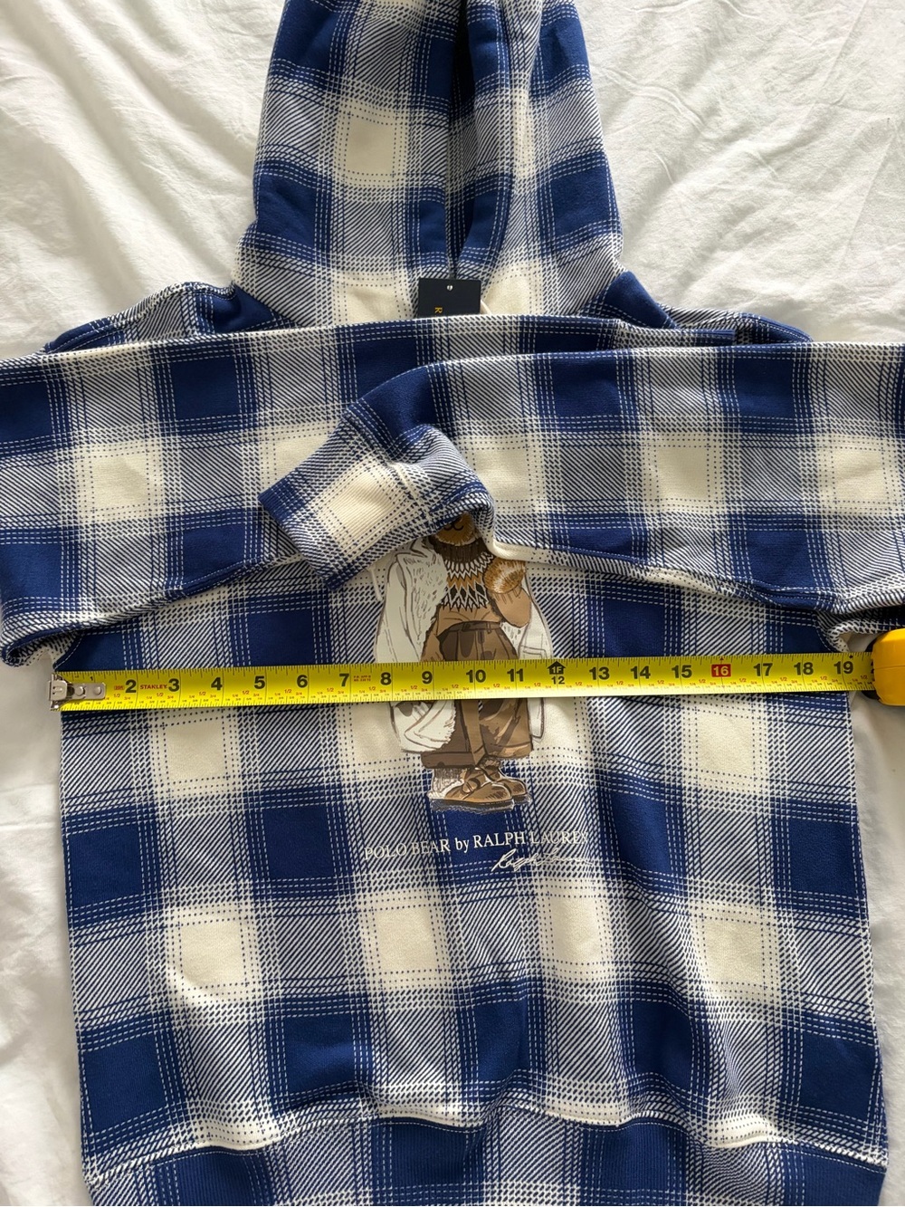 Polo Ralph Lauren Women’s Plaid Polo Bear Hoodie - Picture 7 of 14